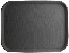  Kristallon Polypropylene Rectangular Non-Slip Tray Black 457mm 