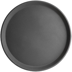  Kristallon Fibreglass Round Non-Slip Tray Black 356mm 