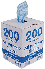  Jantex All-Purpose Antibacterial Cleaning Cloths Blue (200 Pack) 