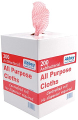  Jantex All-Purpose Antibacterial Cleaning Cloths Red (200 Pack) 