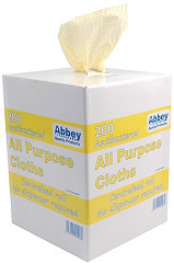  Jantex All-Purpose Antibacterial Cleaning Cloths Yellow (200 Pack) 