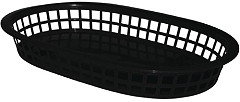  Olympia Oval Polypropylene Food Basket Black (Pack of 6) 