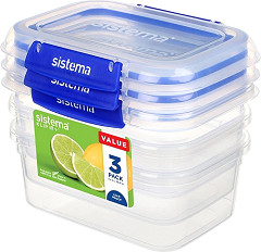  Sistema Klip It Plus Storage Containers 1Ltr (Pack of 3) 