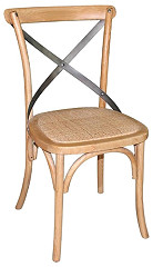 Bolero Natural Bentwood Chairs with Metal Cross Backrest (Pack of 2) 