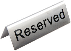  Olympia Brushed Steel Reserved Table Sign (Pack of 10) 