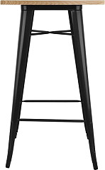  Bolero Bistro Bar Table with Wooden Top Black 