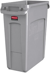  Rubbermaid Slim Jim Container With Venting Channels Grey 60Ltr 