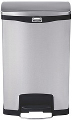  Rubbermaid Slim Jim Front Step on Pedal Bin Stainless Steel 50Ltr 