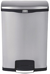  Rubbermaid Slim Jim Front Step on Pedal Bin Stainless Steel 90Ltr 