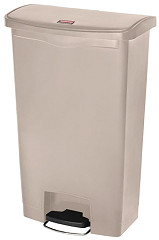  Rubbermaid Slim Jim Step on Front Pedal Beige 68Ltr 