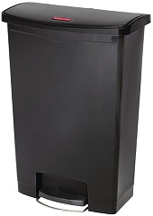  Rubbermaid Slim Jim Step on Front Pedal Black 90Ltr 
