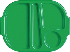  Olympia Kristallon Large Polycarbonate Compartment Food Trays Green 375mm 