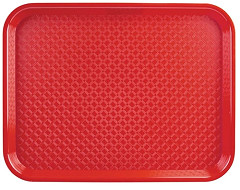  Kristallon Medium Polypropylene Fast Food Tray Red 415mm 