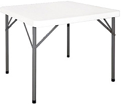  Bolero PE Square Folding Table 3ft White (Single) 