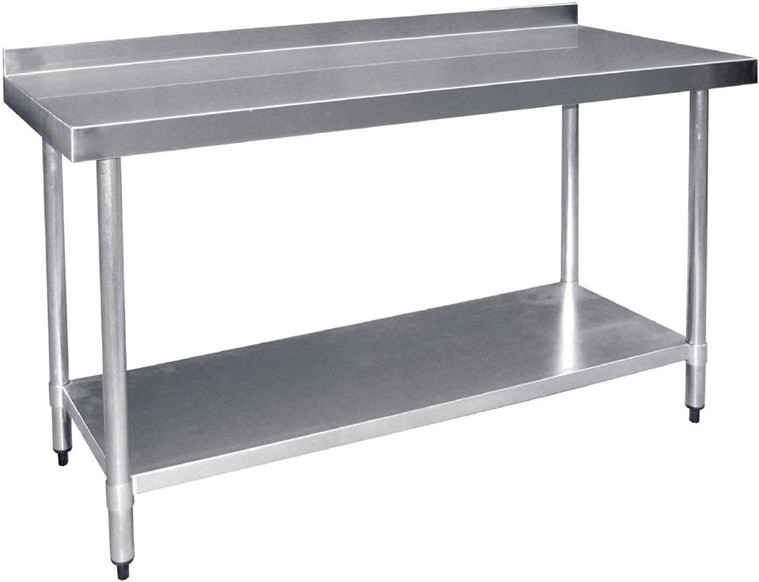  Vogue Stainless Steel Prep Table with Upstand 1500mm 