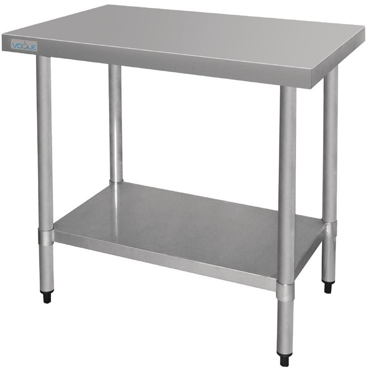 Vogue Stainless Steel Prep Table 900mm 