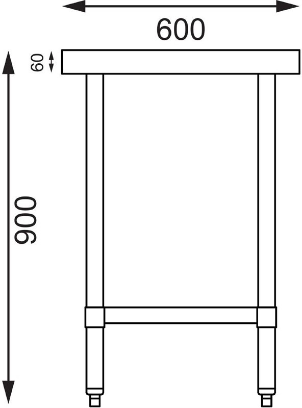  Vogue Stainless Steel Prep Table 1200mm 