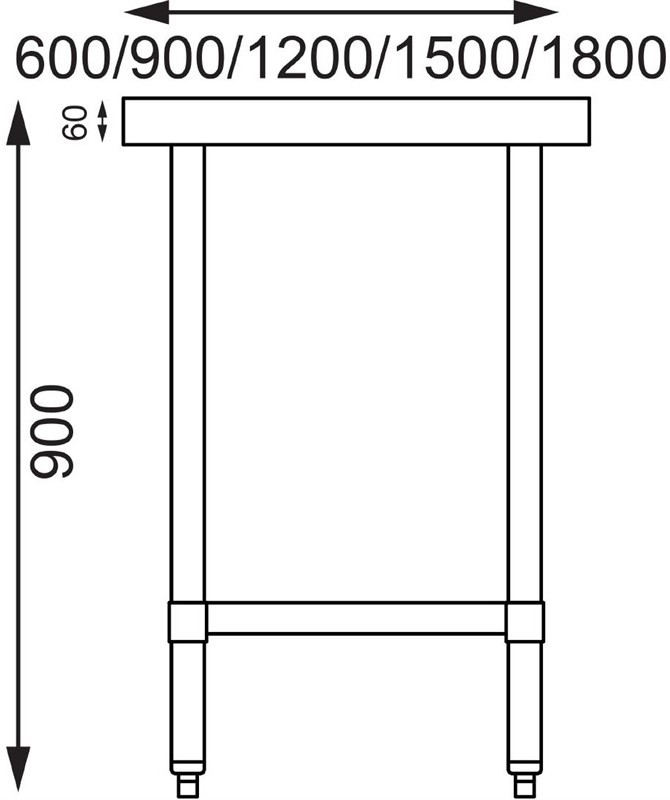  Vogue Stainless Steel Prep Table 1500mm 