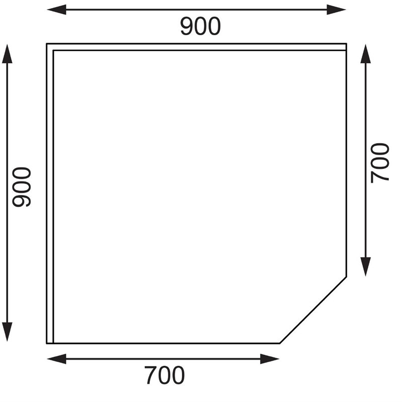  Vogue Stainless Steel Corner Table 700mm 