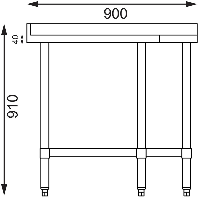  Vogue Stainless Steel Corner Table 700mm 