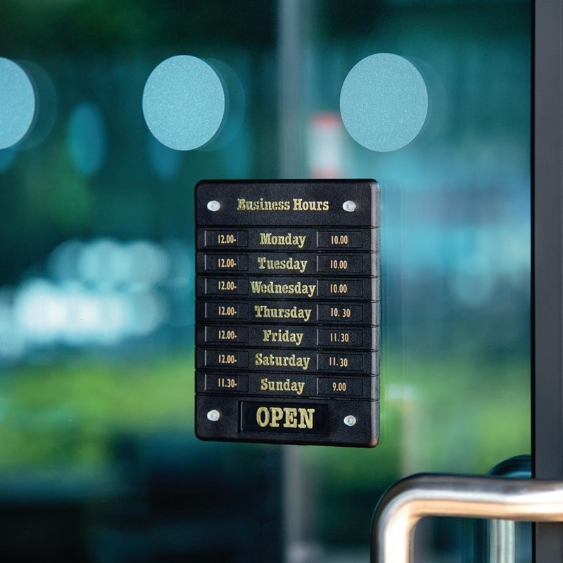  Gastronoble Adjustable Opening Hours Display 