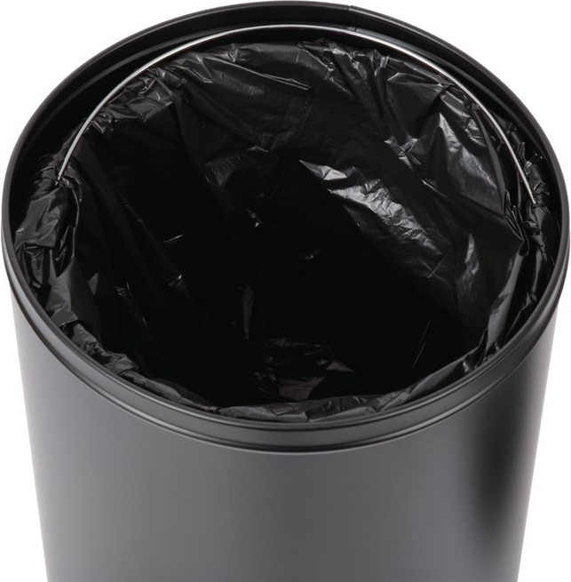 Bolero Steel Open Lid Bullet Bin Black 40Ltr 