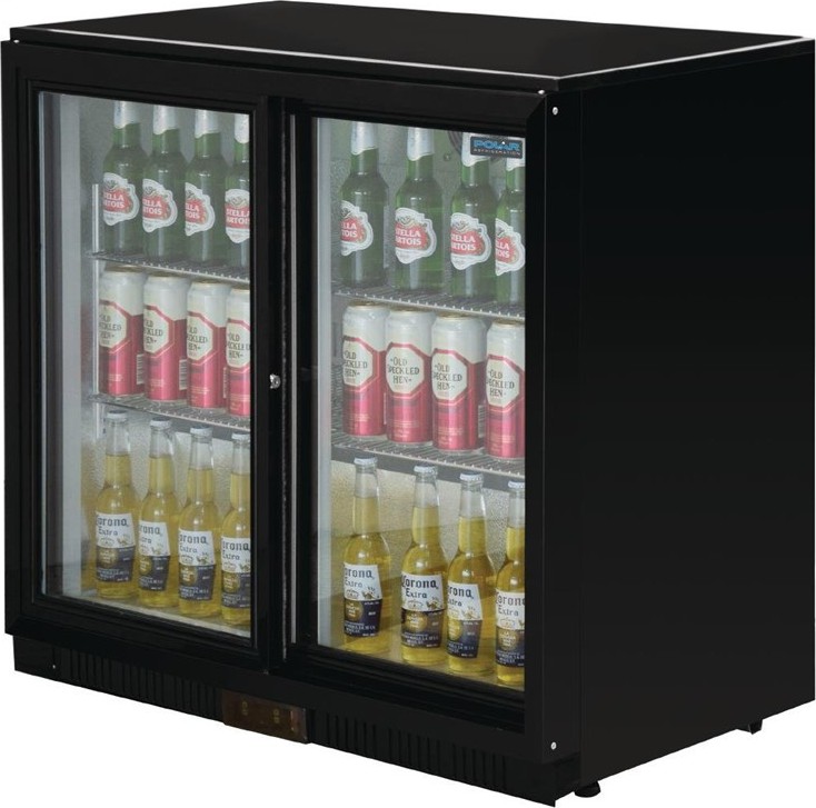  Polar G-Series Back Bar Cooler with Sliding Doors 208Ltr 