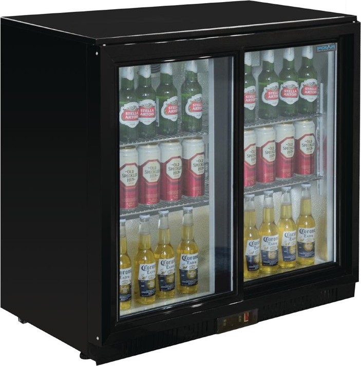  Polar G-Series Back Bar Cooler with Sliding Doors 208Ltr 