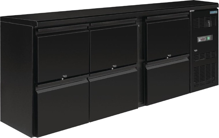  Polar U-Series Six Drawer Back Bar Counter Fridge 