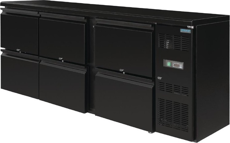  Polar U-Series Six Drawer Back Bar Counter Fridge 