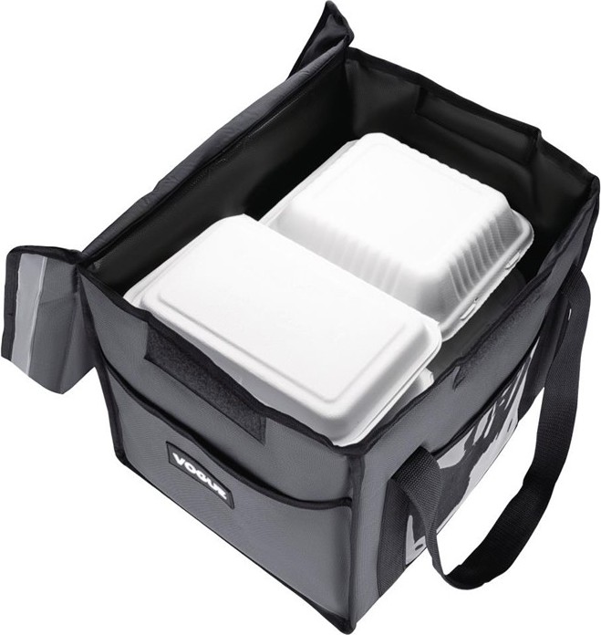  Vogue Insulated Folding Delivery Bag Grey 380x305x380mm 