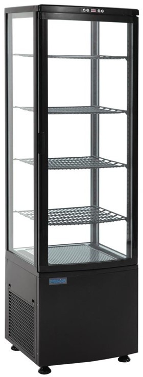  Polar C-Series Curved Door Display Fridge 235Ltr Black 