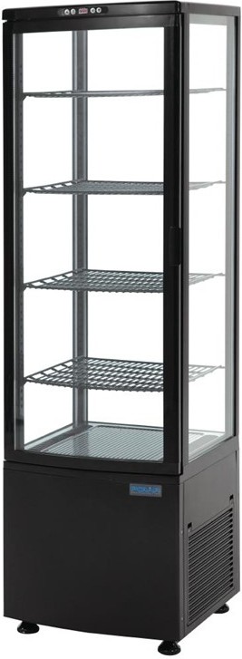  Polar C-Series Curved Door Display Fridge 235Ltr Black 