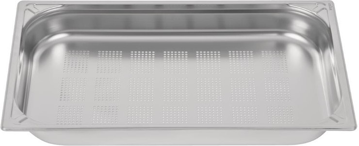 Vogue Heavy Duty Stainless Steel Perforated 1/1 Gastronorm Pan 65mm 