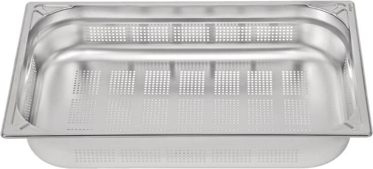  Vogue Heavy Duty Stainless Steel Perforated 1/1 Gastronorm Pan 100mm 