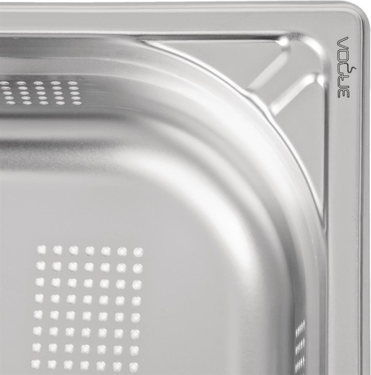  Vogue Heavy Duty Stainless Steel Perforated 1/1 Gastronorm Pan 100mm 