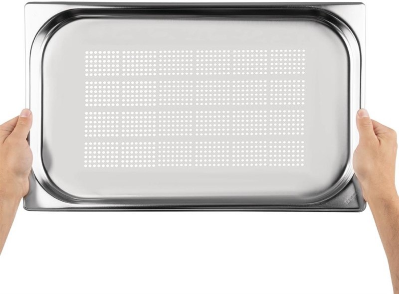  Vogue Stainless Steel Perforated 1/1 Gastronorm Pan 20mm 