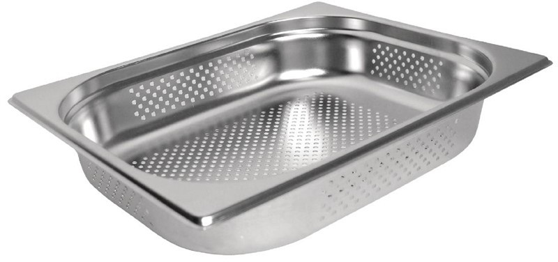  Vogue Stainless Steel Perforated 1/2 Gastronorm Pan 65mm 