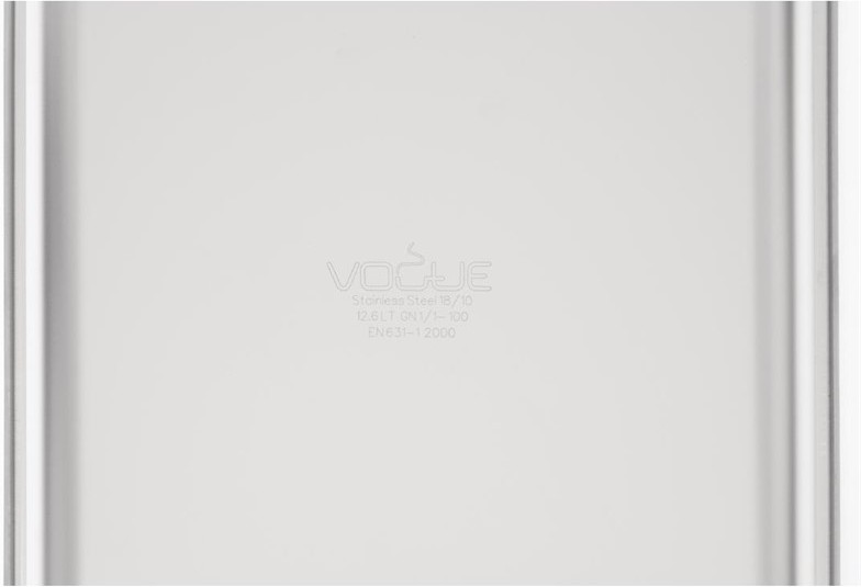  Vogue Heavy Duty Stainless Steel 1/1 Gastronorm Pan 100mm 