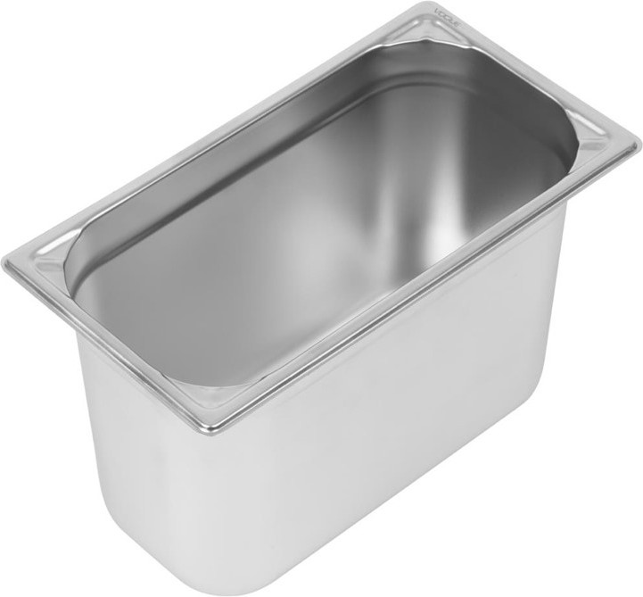  Vogue Heavy Duty Stainless Steel 1/3 Gastronorm Pan 200mm 
