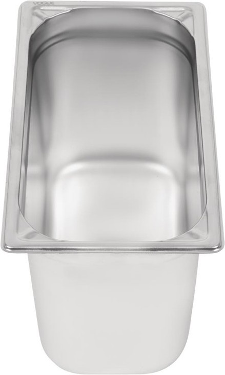  Vogue Heavy Duty Stainless Steel 1/3 Gastronorm Pan 200mm 