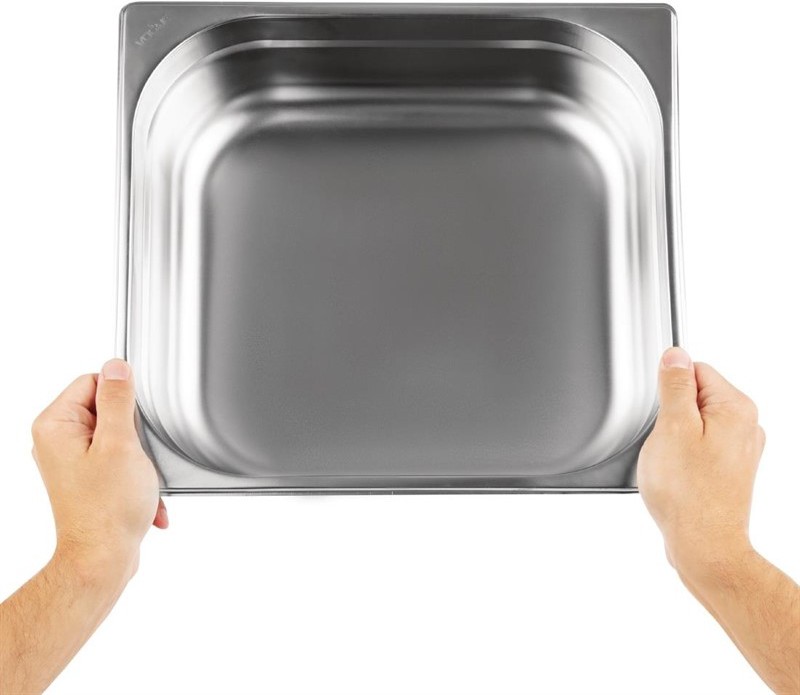  Vogue Stainless Steel 2/3 Gastronorm Pan 100mm 