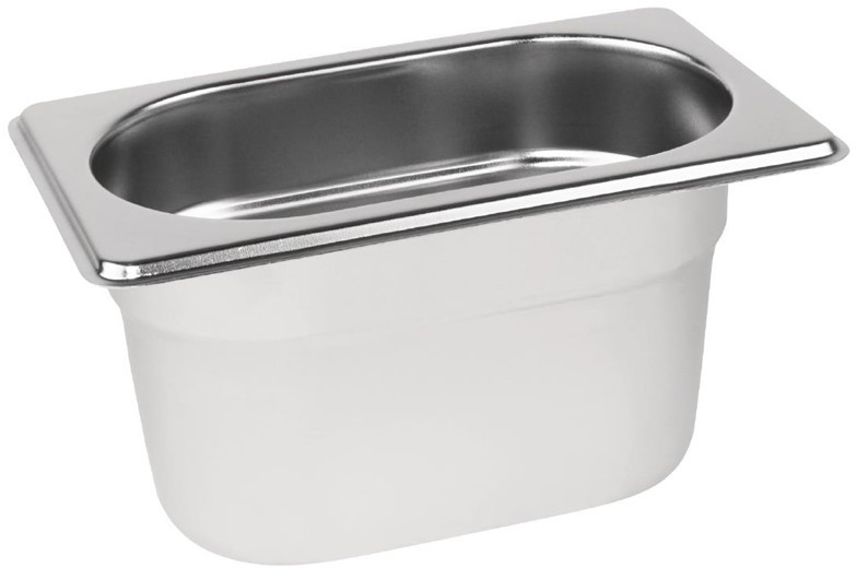  Vogue Stainless Steel 1/9 Gastronorm Pan 100mm 