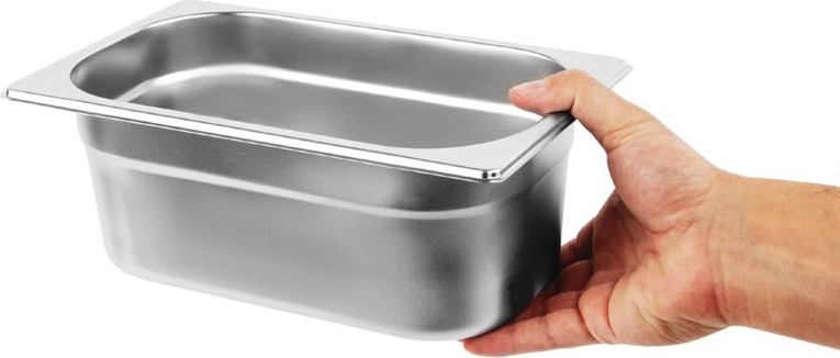  Vogue Stainless Steel Gastronorm Container Kit 1/4 (Pack of 5) 