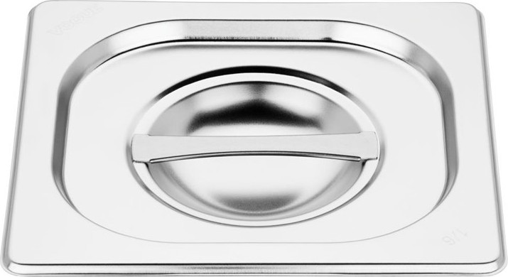  Vogue Stainless Steel Gastronorm Pan Set with Lids 1/6 (Pack of 6) 