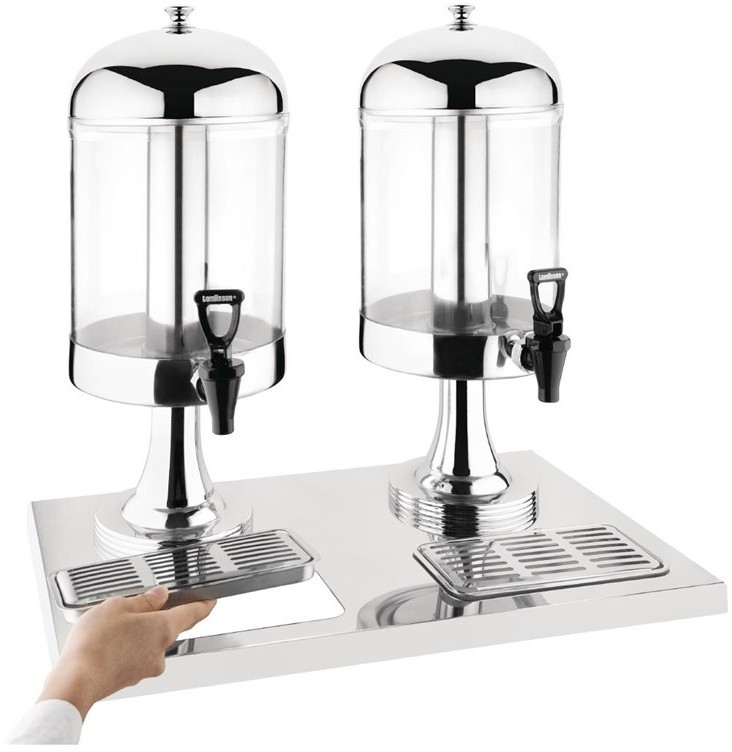  Olympia Double Juice Dispenser with Drip Tray 