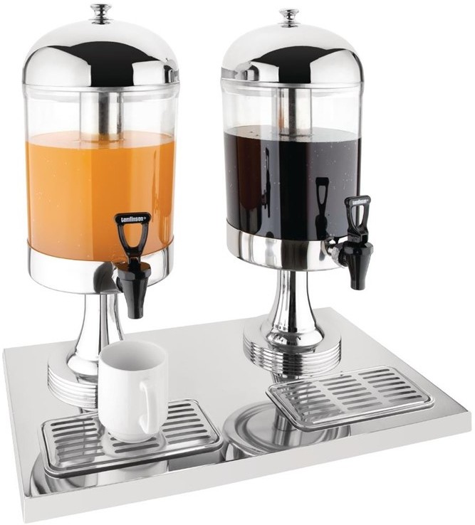  Olympia Double Juice Dispenser with Drip Tray 