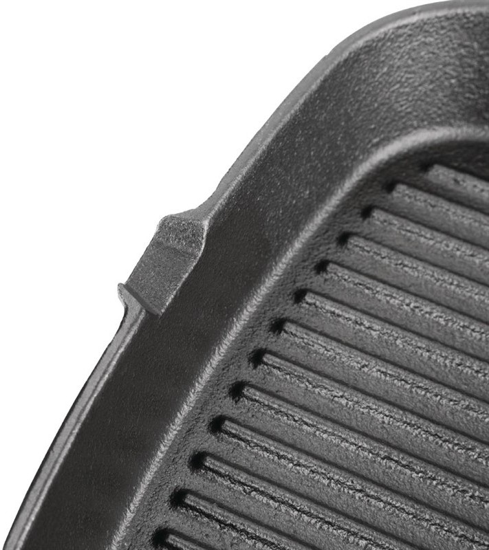  Vogue Square Cast Iron Ribbed Skillet Pan 
