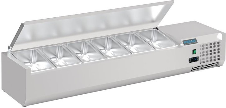  Polar G-Series Countertop Prep Fridge with Lid 6x 1/4GN 
