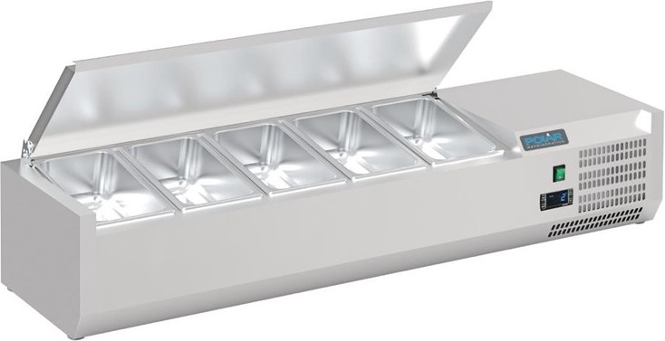  Polar G-Series Countertop Prep Fridge with Lid 5x 1/4GN 